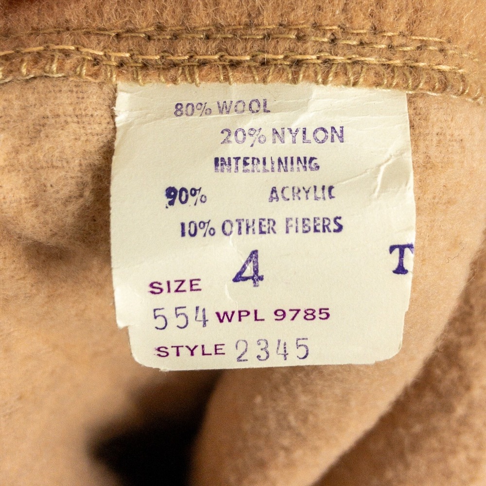 VTG Wool Equestrian Snow Suspender Pants & Hat Boys Size 4T (30x16) Beige - Picture 3 of 13